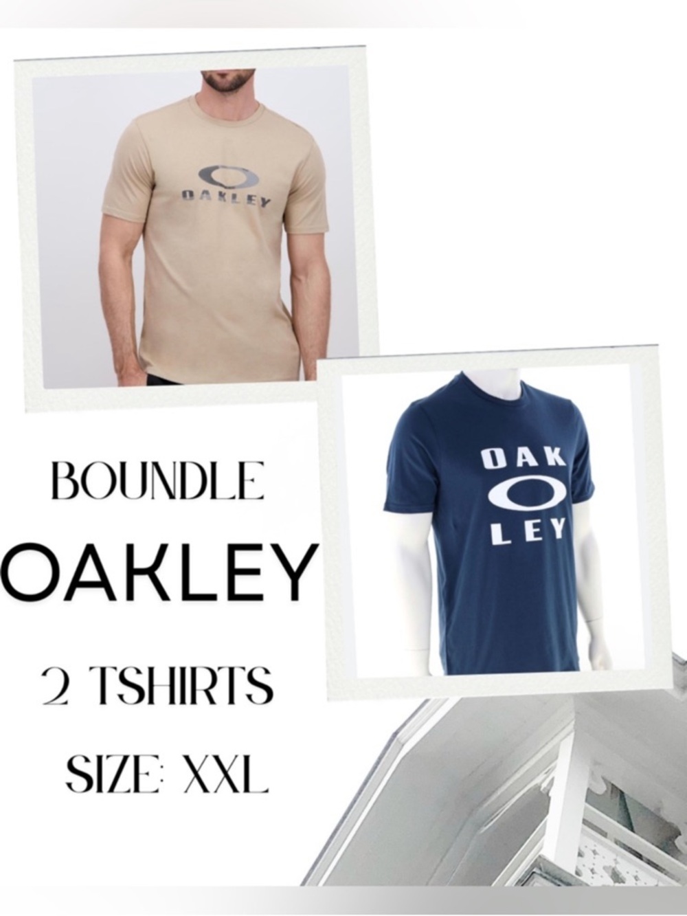 Oakley Men's boundle 2 T-Shirt - Navy & Tan, size: XXL